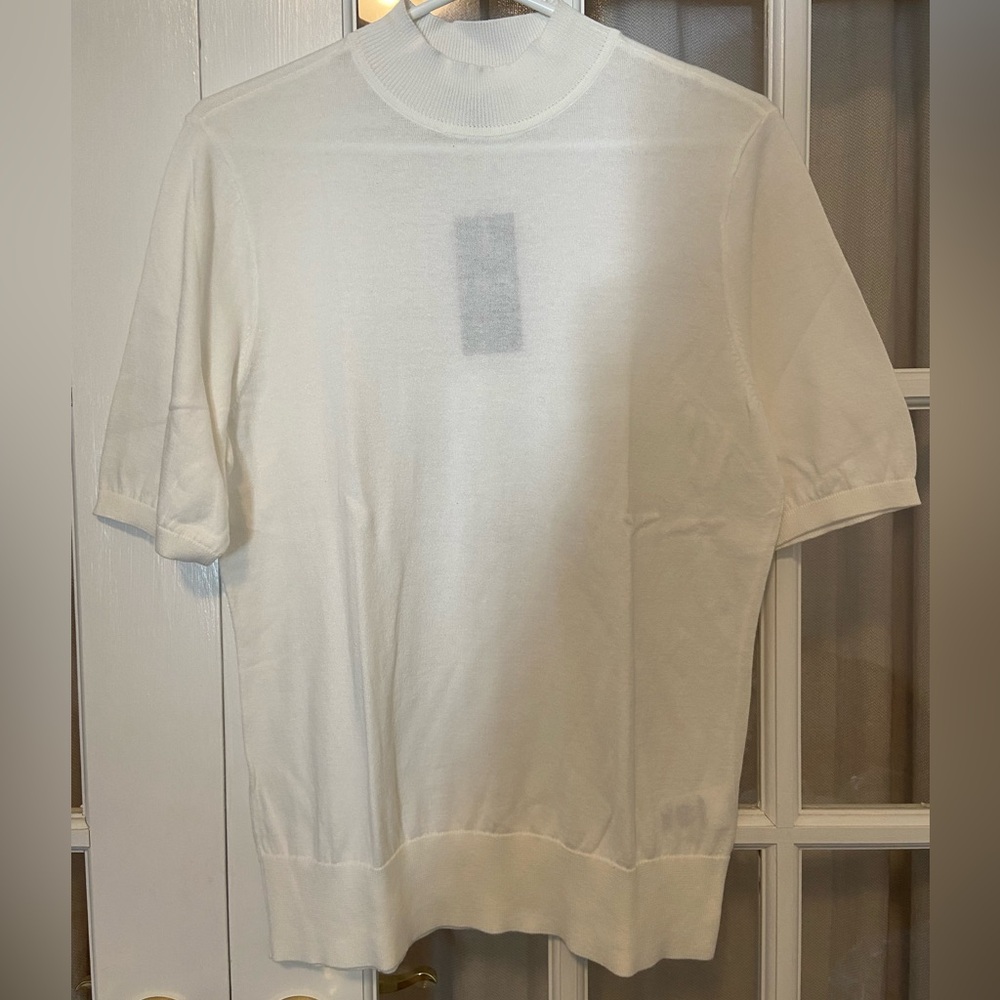 Chaps lightweight cotton knit mock neck tee NWT